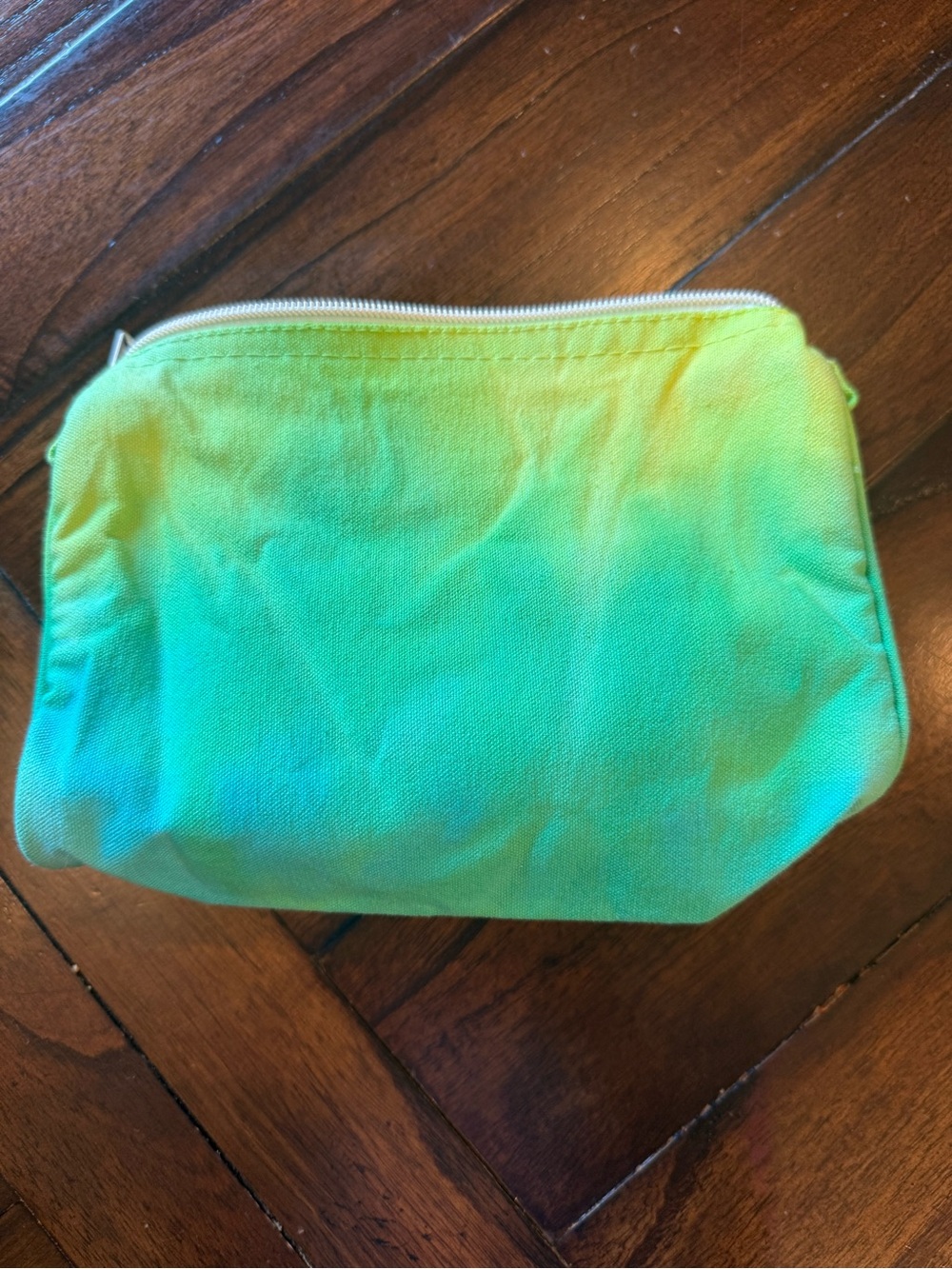 Canvas Zip Pouch in Green-Yellow Gradient